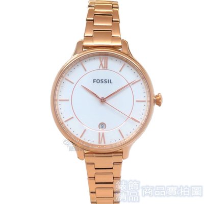 FOSSIL 手錶 ES4874 玫瑰金鋼帶 日期 女錶【錶飾精品】