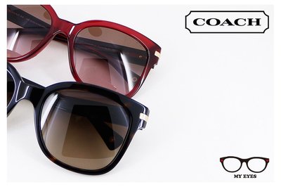 【My Eyes 瞳言瞳語】時尚精品COACH 太陽眼鏡 簡約奢華 紅色一款(8103F)