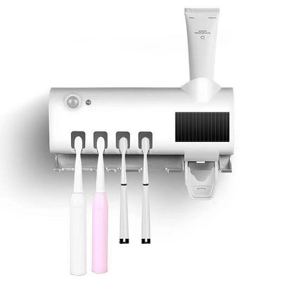 牙刷消毒器智能紫外線殺菌牙刷消毒架免打孔安裝自動感應擠牙膏器