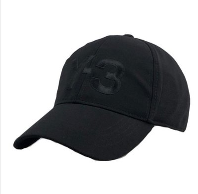 正品Y-3新款 adidas 潮流夏日刺繡Y3字母藍色黑色男女棒球帽子鴨舌帽彈性帽子
