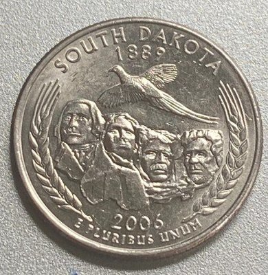 2006-P South Dakota 美國 各大 50 洲 25C 1/4 Quarter 早期 錢幣 剩一個