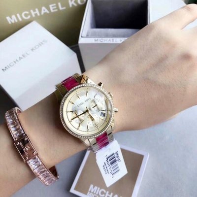 Michael kors MK6517典雅時尚三眼計時腕錶/Mk正品女款手錶