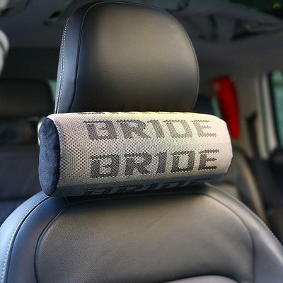 圓柱形BRIDE改裝汽車賽車座椅頭枕護頸枕頭創意個性禮品記憶棉JDM
