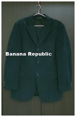5折出清 男士西裝 美國精品 Banana Republic 深藍底細條紋 絨面 質感 西裝外套-42R