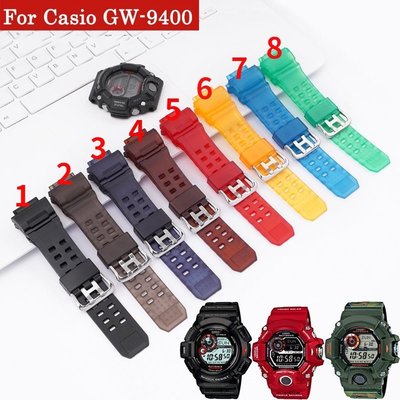 卡西歐 GW-9400 G-9300 GW9300 貓人系列防水防汗樹脂錶帶純色橡膠耐用錶帶