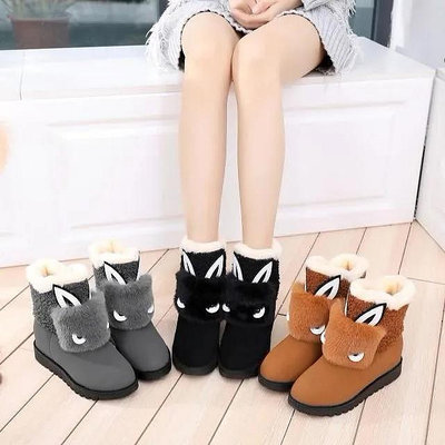 雪靴新款冬季韓版百搭加絨中筒防滑防水保暖防滑女款棉鞋