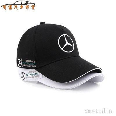 甜覓居家賓士帽子汽車標誌鴨舌帽AMG汽車帽展覽帽男車運動帽棒球帽女 訂製 F1賓士車隊