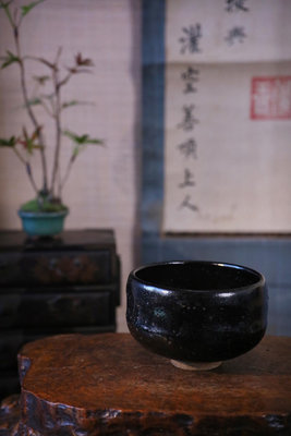 （二手）—日本茶器 黑楽燒樂燒 抹茶碗十二代楽燒 擺件 老物件 古玩【中華拍賣行】2117