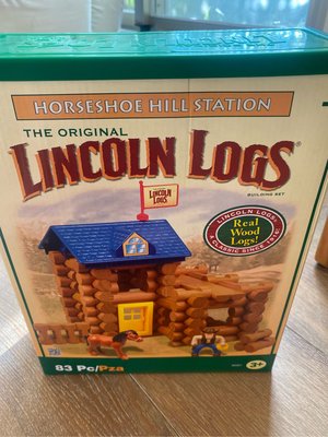 Lincoln logs 益智積木拼圖可變換不同房子國外帶回 二手