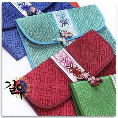 韓國刺繡零錢包 卡包手拿包女 朝鮮族傳統民族風格、3個包郵