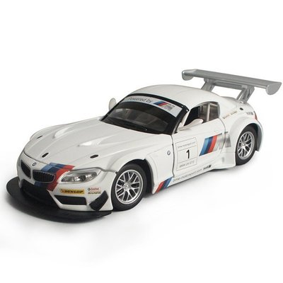 ╭。BoBo媽咪。╮彩珀模型 1:24 BMW Z4 GT3 寶馬 GT3  賽道王者 聲光賽車-現貨白