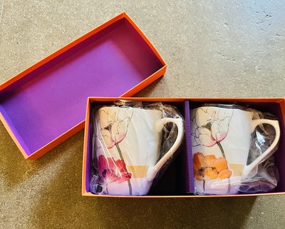 ❤️全新 日本原裝 KENZO TAKAFA 設計師系列 花卉馬克杯 對杯組 附盒 限量