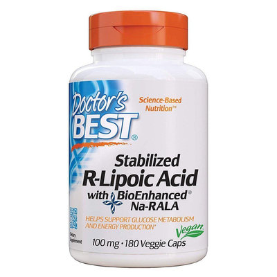 美國原裝 Doctors best右旋硫辛酸R-Lipoic Acid 180粒100mg