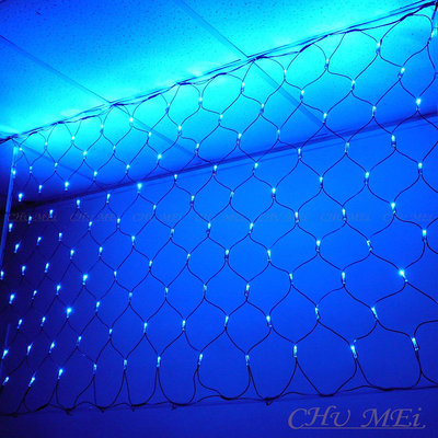 220V-藍色LED三線網燈 6X4尺120燈 - led網燈 聖誕樹 裝飾燈 網燈 燈網 聖誕燈 燈串 飯店佈置