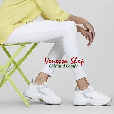 VENESSA~ 新款 HG Maxi 秀氣休閒運動鞋 小牛皮麵包鞋 內增高2.5cm+跟高5CM 兩色 (P1275)