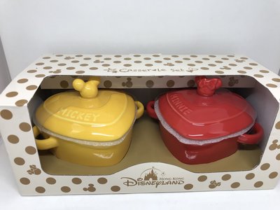 香港迪士尼 米奇米妮 陶瓷 心型有蓋 碗/器具/烘培器具 現貨剩下一組供應