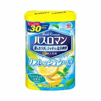 【JPGO】日本製 地球製藥 Bath Roman 涼爽一夏 碳酸入浴劑 泡澡.泡湯 600g~柑橘檸檬#416