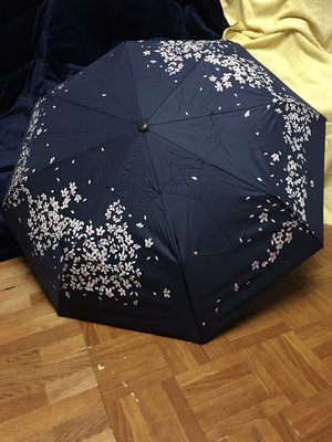 全新 正品 現貨 售完為止 2mm 櫻花物語 黑膠 100%遮光 降溫 自動傘 陽傘 雨傘 藍夜櫻 目前本賣場最便宜
