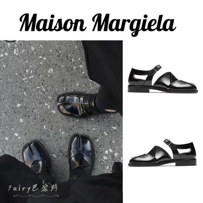 Maison Magiela/馬吉拉 23新款一字扣分趾鞋女士Tabi瑪麗珍皮鞋