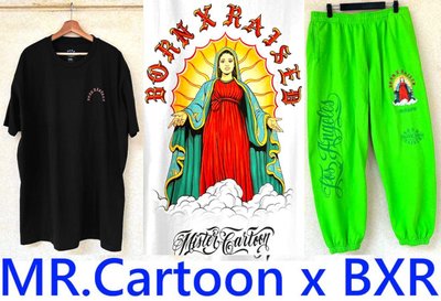 BLACK全新bornxraised x 卡通先生MR.Cartoon聖母瑪利亞BXR短T (賣場另有帽T跟棉褲)