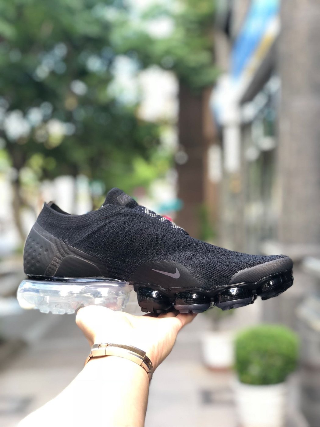 Cheers 】Nike Air VaporMax Moc 2 男鞋無鞋帶氣墊慢跑鞋黑白AH7006