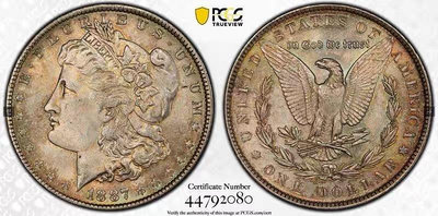 140- 摩根銀幣PCGS MS64 1887年美國摩根金盾