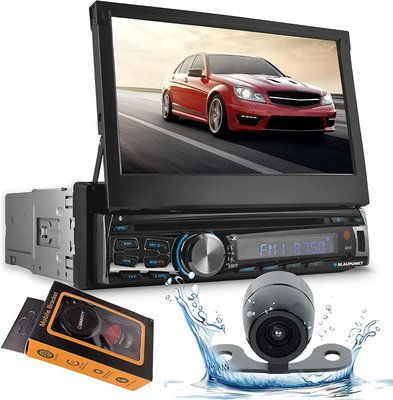 BLAUPUNKT AUS440、1-DIN、7" 觸控螢幕、DVD、USB、AUX、FM、藍牙、遙控、倒車顯影、手機架
