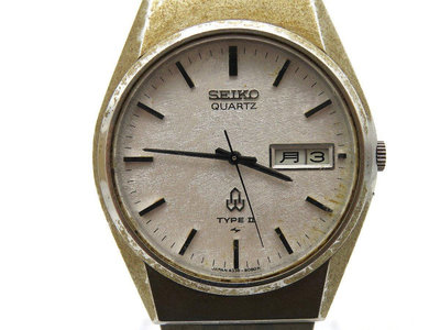 【一元起標】【精品廉售/手錶】Seiko精工Type II 早期古董錶 石英錶/精鋼錶帶*靓款*#4336-8050*防水*佳品