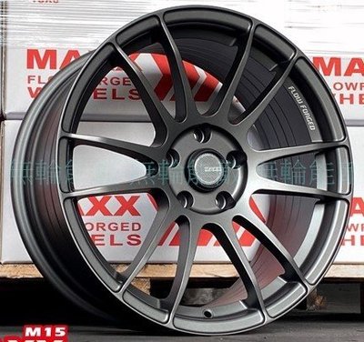 全新鋁圈 MAXX M15 18吋 旋壓鋁圈 5孔100  5孔114.3 平光鐵灰