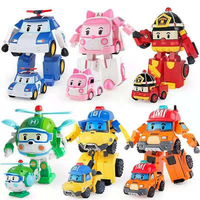 波力變型機器人 救難小英雄波利poli 安寶 赫利 羅伊 變型車兒童玩具 兒童節禮物滿599免運