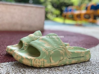 Adidas Adilette 22 抹茶色 3D打印 舒適耐磨拖鞋 GY1597