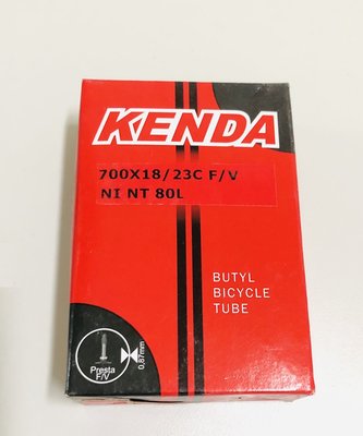 全新 盒裝 Kenda 建大內胎 700 x 18 / 23C 加長法嘴 F/V 80L