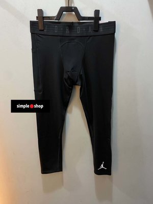 【Simple Shop】NIKE JORDAN 3/4 束褲 籃球 七分束褲 訓練 緊身褲 黑色 DX3140-010