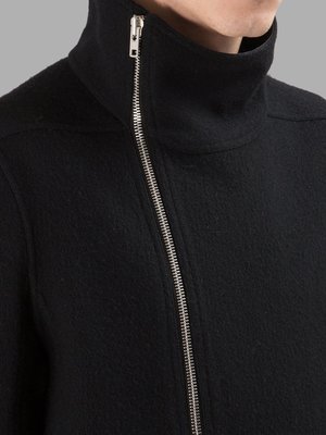 羅崴森林] 現貨6折RICK OWENS FW16 TUBEWAY COAT高立領斜拉鍊黑大衣