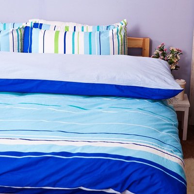 床包 / 單人床包【繽紛特調藍】含一件枕套，100%純棉，透氣舒適，戀家小舖 台灣製造-AAC101