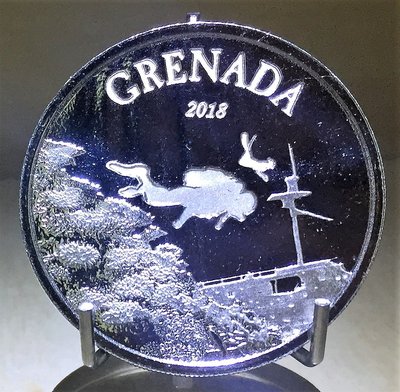 «自由銀»2018 Grenada Diving Paradise 格林納達-潛水天堂銀幣BU (1 toz) #209