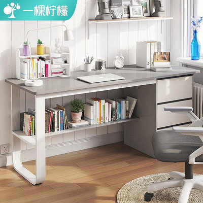 電腦桌台式家用寫字台現代簡約辦公桌書桌書柜組合臥室~特價