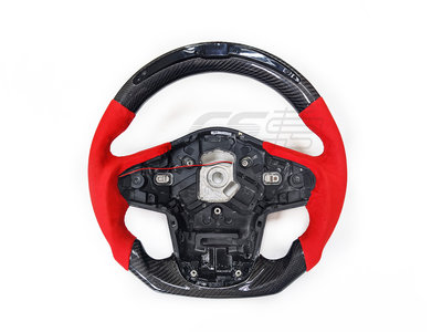 CS車宮車業 STAR POWER Steering Wheel 電子顯示 方向盤 麂皮紅/碳纖維 配色