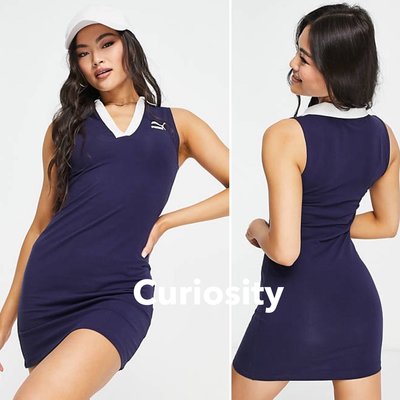 【Curiosity】PUMA V領無袖連身裙連身洋裝 藍色 歐規XS / S $2480↘$1150免運