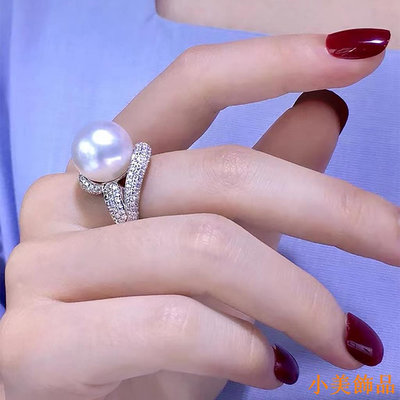 晴天飾品Bling 高碳鑽珍珠戒指女小眾設計歐美ins輕奢開口 指環精緻冷淡風小紅書