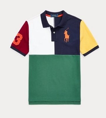 POLO Ralph Lauren 大馬 短袖 polo衫 拼接設計 青年款 現貨 美國潮踢屋