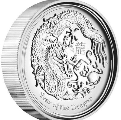 澳洲 紀念幣 2012 1oz 高浮雕銀幣系列之一- 高浮雕銀龍 銀幣 原廠原盒