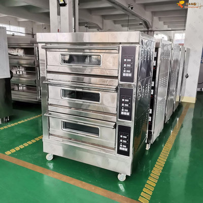 上海億寶烤箱商用 三層六盤蛋糕面包披薩烘培烤爐 商用燃氣烤箱-QAQ囚鳥