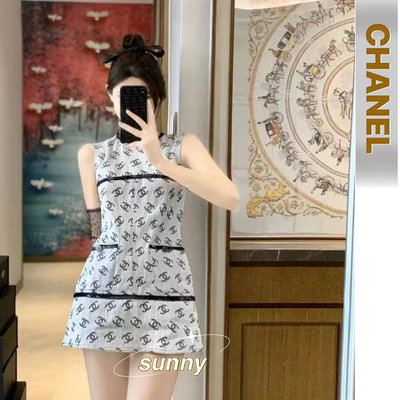 【SUNNY 二手】CHANEL 香奈兒 22s summer 春夏系列 灰色閃片 提花logo 無袖連衣裙 全新訂購！