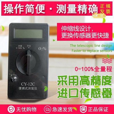 CY-12C可攜式測氧儀氧濃度測定儀家庭製氧檢測儀氧氣分析進口感測
