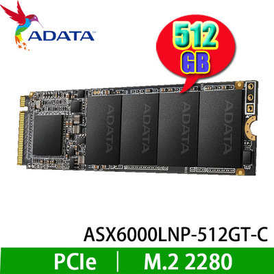 【MR3C】含稅 ADATA 威剛 XPG SX6000 Lite 512GB M.2 PCIe SSD 固態 硬碟