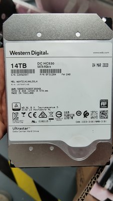 國行WD/西部數據 WUH721414ALE6L4 14T 7.2KSATA3 企業級氦氣硬碟