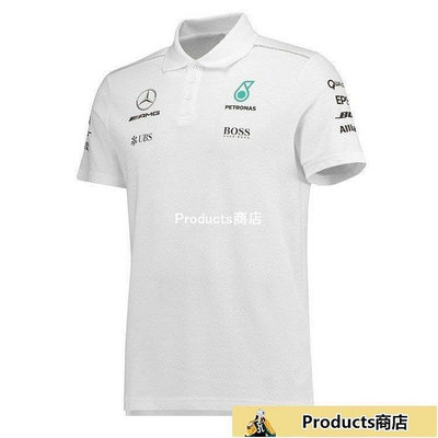 【精選好物】白色POLO衫 Benz賓士AMG車隊T恤 Mercedes F1賽車服LogoT恤6165