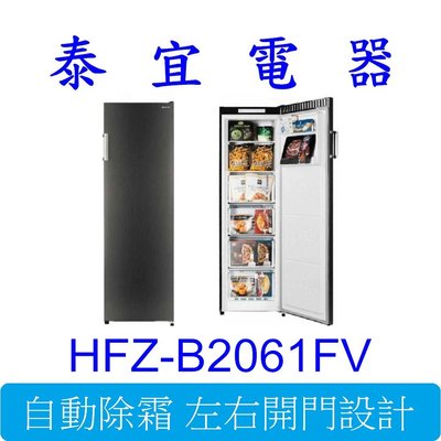 【泰宜電器】HERAN禾聯 HFZ-B2061FV 206L 變頻直立式冷凍櫃【另有HFZ-B3861F】