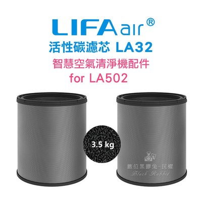 數位黑膠兔【 LIFA LA32 活性碳濾芯 for LA502 】 空氣清淨機 居家 家用 客廳 房間 配件 補充